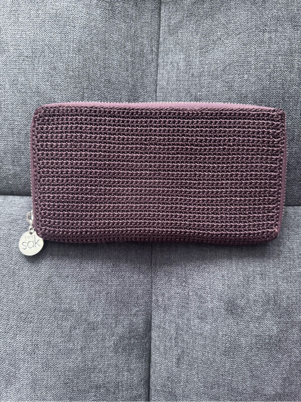 The Sak Brown Crochet Zip Around Wallet Boho Organizer